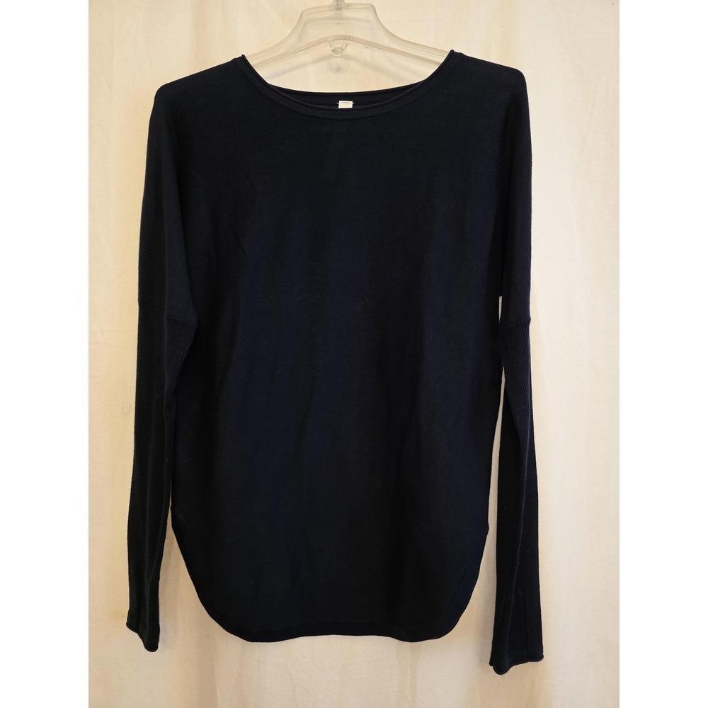 Lululemon Sweater Womens 2 Blue Lightweight Cotton Crew Neck Knit Pullover